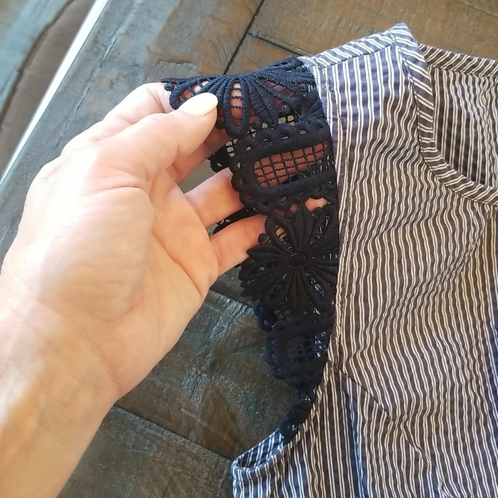 Cabi Lace Flutter Peplum Top